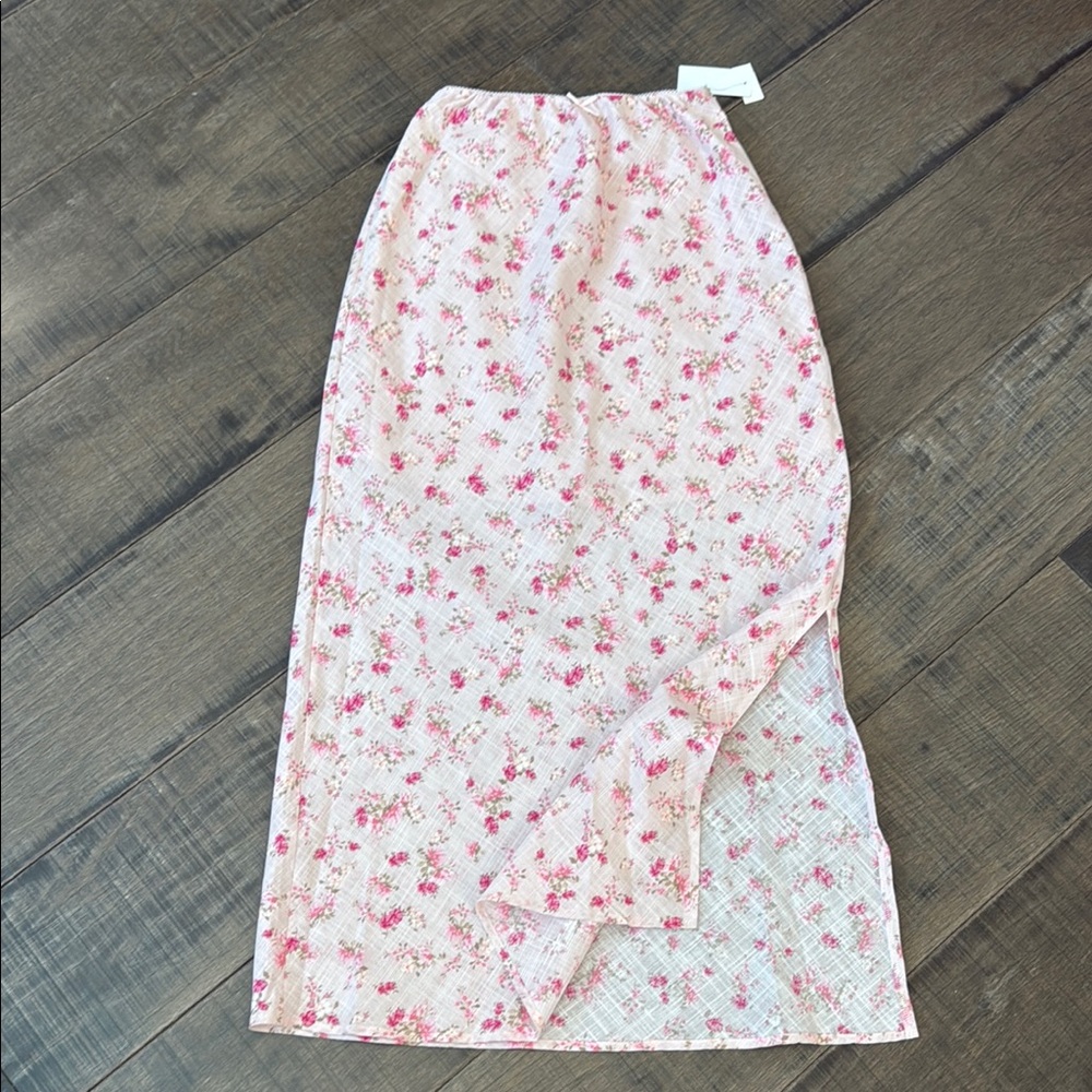 NWT Floral Pink Rose Maxi Skirt size M - Picture 3 of 16